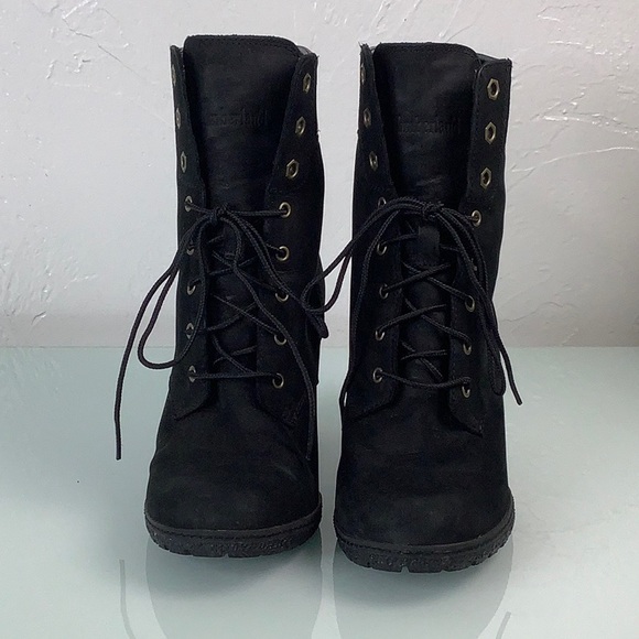 Timberland Glancy Leather 6” lace up 8 eyelets ankle boots size 6.5 EUC - Picture 4 of 16